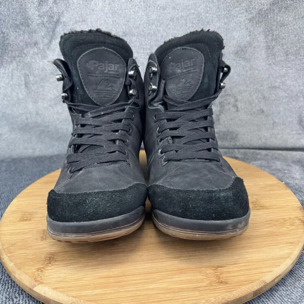 Pajar Boots Womens Size 8-8.5 Black Pajar-Tex Waterproof Faux Fur Side Zip EU 39